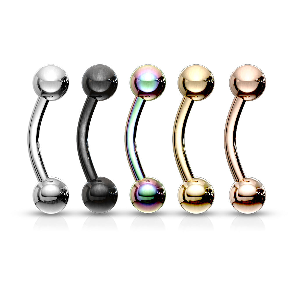 IP Colour over Surgical Steel Curved Barbell