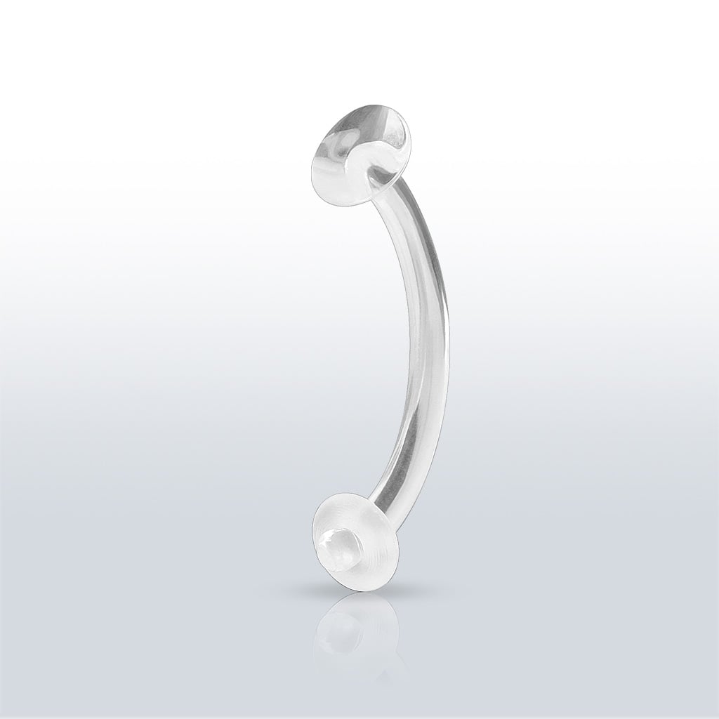Clear Acrylic Curved Retainer with Clear Silicone O Ring (RETC-X)