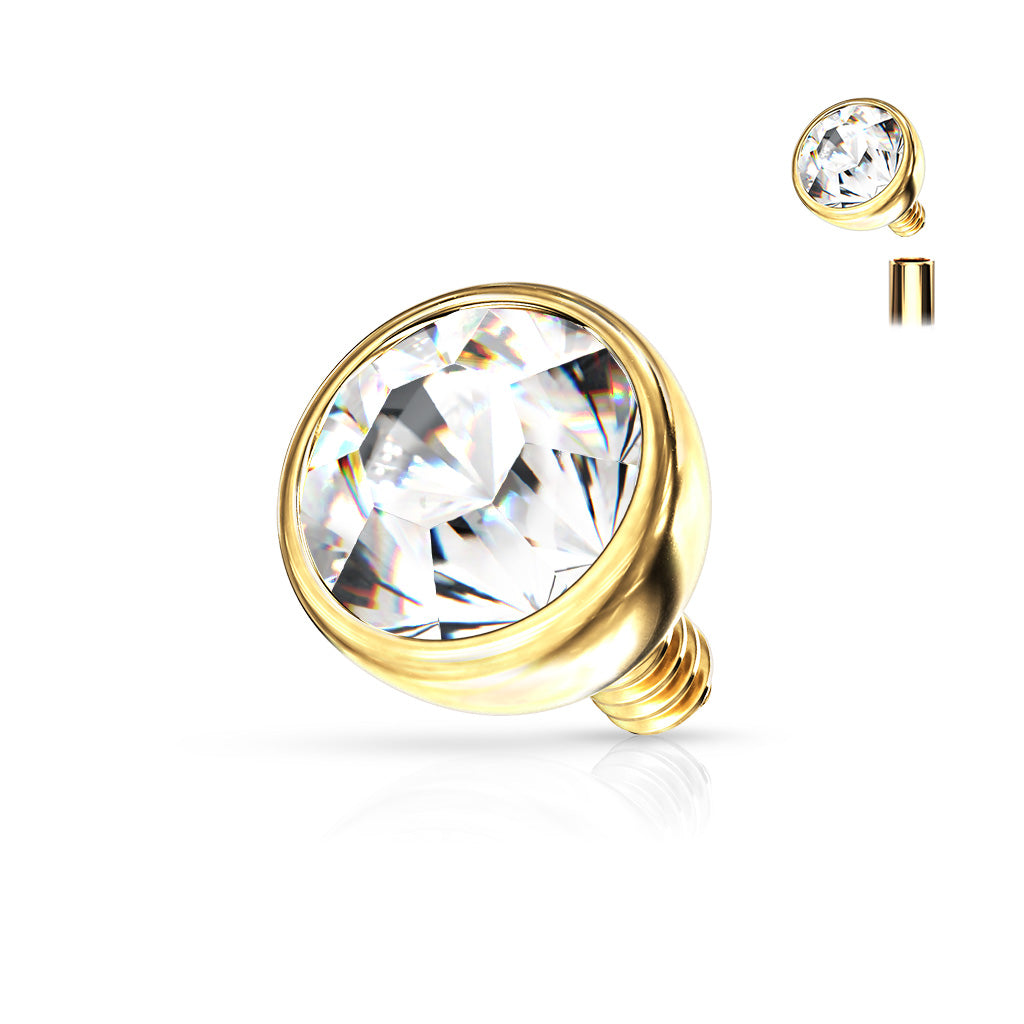 Surgical Steel Bezel Set Gem Balls