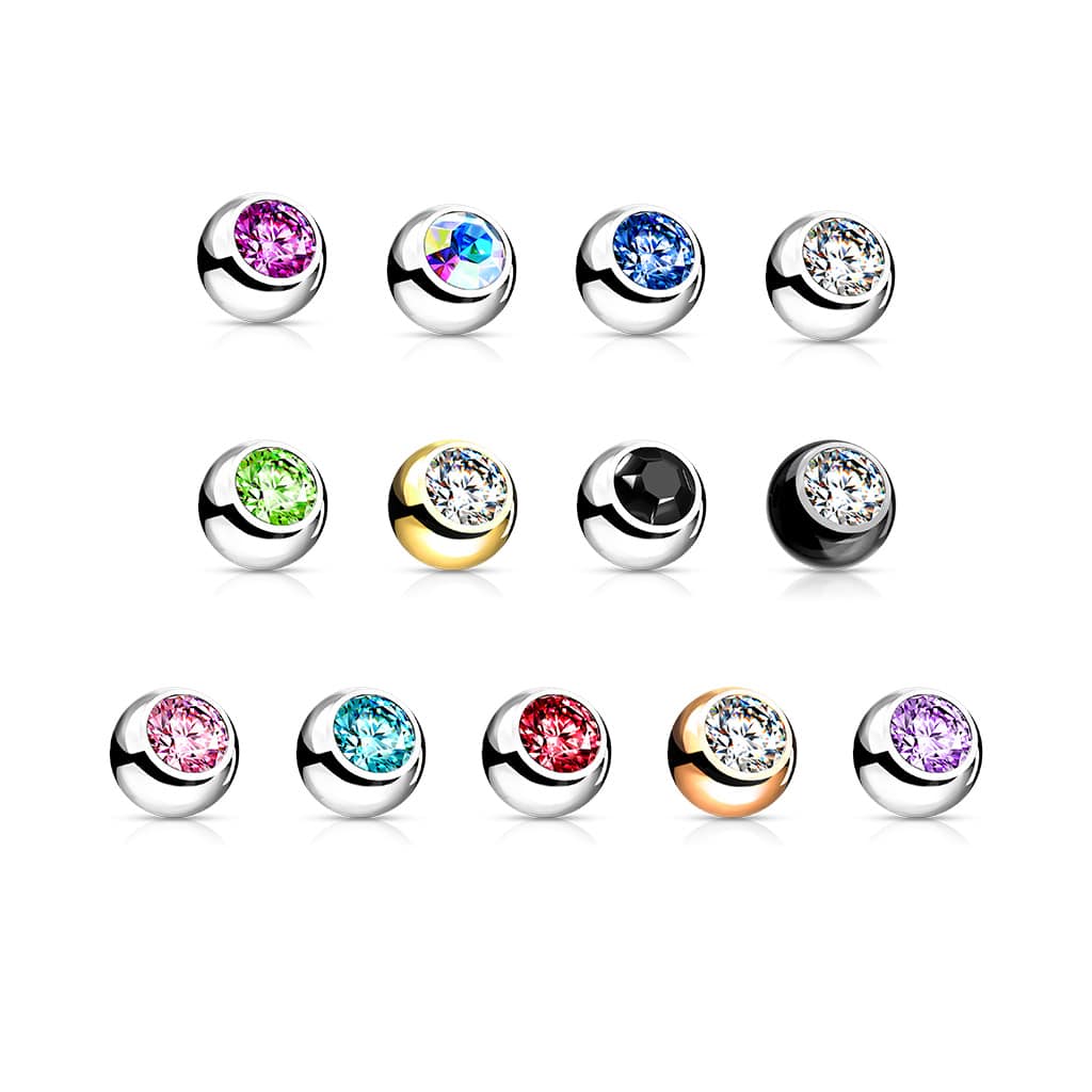 Surgical Steel Press Fit Gem Balls (QXSB03P)