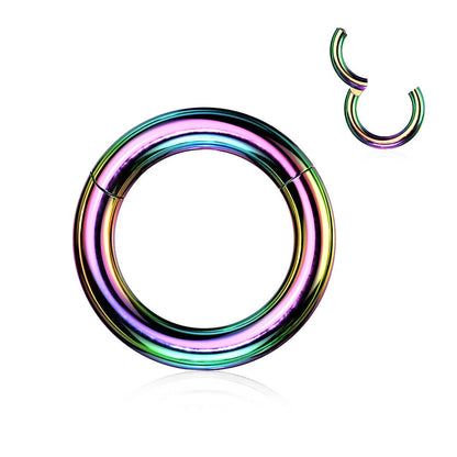 PVD Colour over Surgical Steel Hinged Seamless Clicker Ring