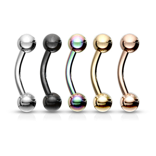 IP Colour over Surgical Steel Curved Barbell